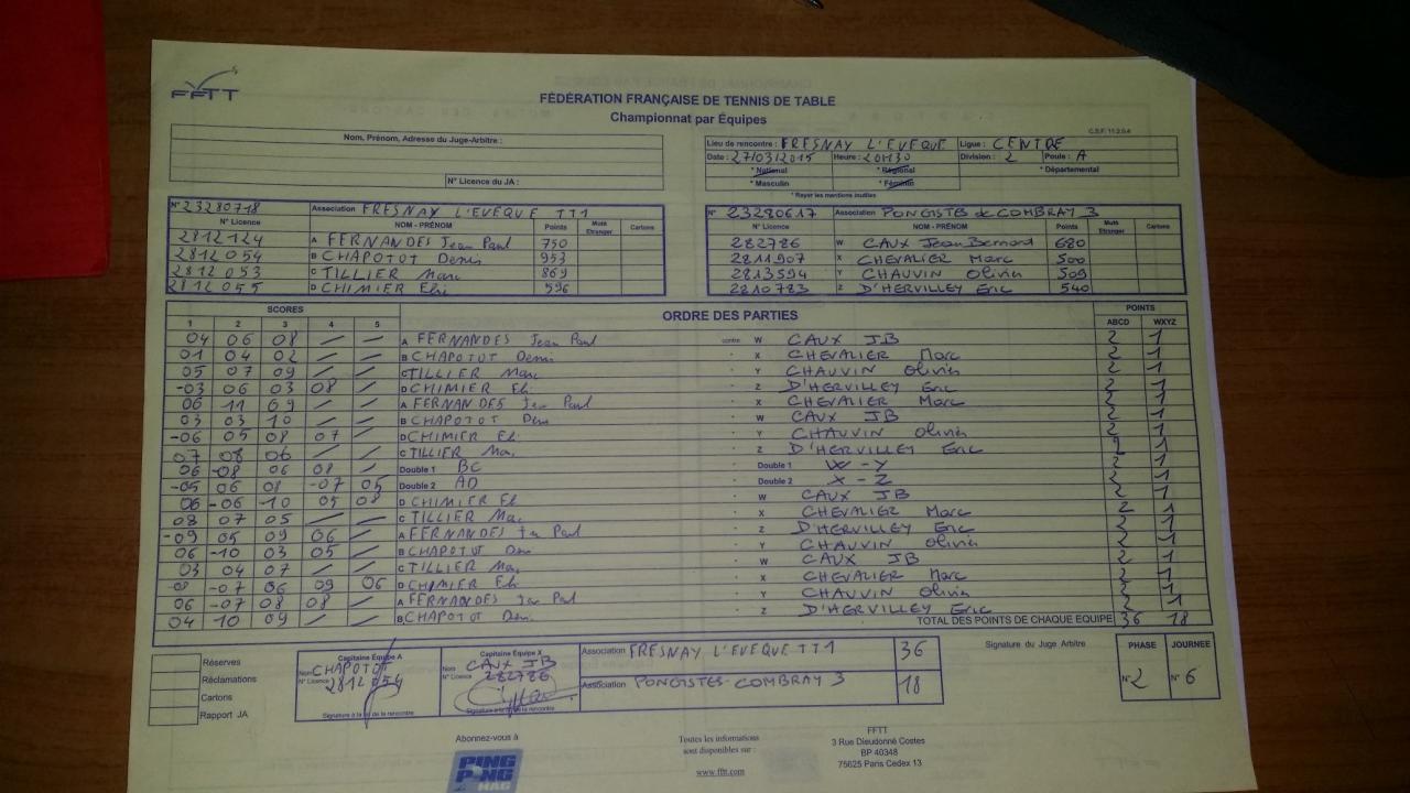 Feuille de match