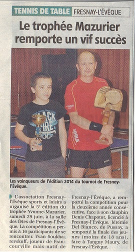 Trophée Yvonne mazurier 29 06 14